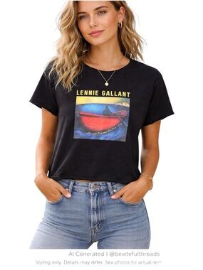 Indie Folk Music Graphic Tee Black Raw Edge Unisex Band Shirt Medium